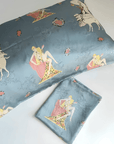 Modern City Dreams: Light Blue Silk Pillowcase | Luxury Handmade Mulberry Silk | Silk Pillowcase for hair and skin | Contemporary Bedroom - Lian