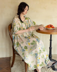 Bamboo Cotton Pajama Set or Nightdress – Green Watercolour Floral | Lian Collection
