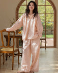 Embroidered Bamboo Cotton Loungewear Set – Wheat Apricot | Lian Collection