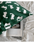 Toddlers Pillowcase Mulberry Pillow Chic Kitty Green Silk Pillow for Kid's Birthday Gift Available with Two Size for Adults and Kids - Lian