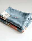 Modern City Dreams: Light Blue Silk Pillowcase | Luxury Handmade Mulberry Silk | Silk Pillowcase for hair and skin | Contemporary Bedroom - Lian