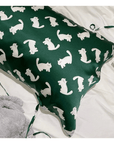 Toddlers Pillowcase Mulberry Pillow Chic Kitty Green Silk Pillow for Kid's Birthday Gift Available with Two Size for Adults and Kids - Lian