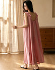 Cotton gauze slip dress side pocket detail
