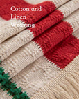 Woven Cotton‑Linen Christmas Placemats – Fringe Set of 2 | Lian Collection