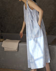 Blue pure cotton lounge-to-street nightdress