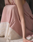 Cotton gauze nightgown fabric and lace detail