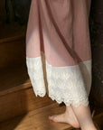 Breathable pink cotton gauze nightgown