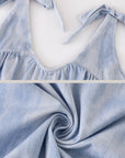 Blue cotton nightdress worn