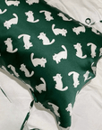 Toddlers Pillowcase Mulberry Pillow Chic Kitty Green Silk Pillow for Kid's Birthday Gift Available with Two Size for Adults and Kids - Lian