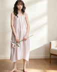 Lyocell Camisole Nightdress | Soft Pink Sleeveless Midi Dress