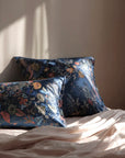 Floral patterned pillows on a bed with soft lighting - 100% Mulberry Silk Pillowcase in 25 Momme