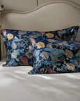 Floral patterned pillows on a bed with a neutral headboard - 100% Mulberry Silk Pillowcase in 25 Momme