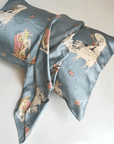 Modern City Dreams: Light Blue Silk Pillowcase | Luxury Handmade Mulberry Silk | Silk Pillowcase for hair and skin | Contemporary Bedroom - Lian