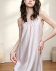 Lyocell Camisole Nightdress | Soft Pink Sleeveless Midi Dress