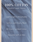 Cotton Gauze Sleepwear – Lavender Blue Floral Embroidery (Nightgown or Set) | Lian Collection