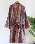 Double‑Layer Gauze Cotton Kimono Robe – Artisan Print | Lian Collection