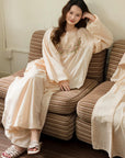 Bamboo Cotton Embroidered Sleepwear | Set or Nightgown | Lian