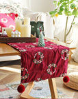 Embroidered Christmas Table Runner – Rustic Holiday Motifs | Lian Collection