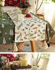 Embroidered Christmas Table Runner – Rustic Holiday Motifs | Lian Collection