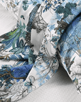 Tropical Forest Silk Pillowcase Handmade Pure Silk Pillow with zip closure Blue Floral Pillowcase for New Home Gift for Housewarming - Lian