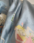 Modern City Dreams: Light Blue Silk Pillowcase | Luxury Handmade Mulberry Silk | Silk Pillowcase for hair and skin | Contemporary Bedroom - Lian
