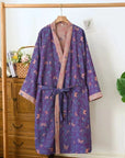 Double‑Layer Gauze Cotton Kimono Robe – Artisan Print | Lian Collection