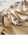 Luxury Oriental Style Silky Pajamas for Women – Elegant Floral Loungewear with Lace Trim - Lian