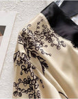 Luxury Oriental Style Silky Pajamas for Women – Elegant Floral Loungewear with Lace Trim - Lian