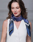 Zodiac Silk Scarves - Tarot Spiritual Gifts - Women's Silk Scarves-Gifts for Mother's day-Blue Silk Scarves - Cashmere Scarves