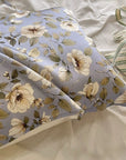 Light Purple Flower Silk Pillowcase – 22MM Mulberry Silk pillowcase with Matching Eye Mask – Luxury Silk Bedding for New Home Owner