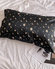Pure Mulberry Silk Pillowcase Celestial Theme Gift for Boys Hair Cosmic Night Sky Bedding Gift for Astronomy Lovers Silk Pillow for Him