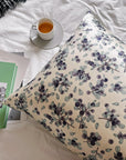 100% Mulberry Silk Pillowcase Floral Design for Restful Beauty Sleep-Natural Elegance for Bedroom Gift Silk Cooling Pillowcase for Summer