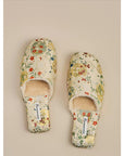 Embroidered Slippers for Women Open Toed Bamboo Footwear with Traditional Chinese Floral Designs Kimono Slippers Housewarming Gift