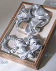 Luxury 22mm Mulberry Silk Hair Scrunchies Set – Gentle, No-Crease Hair Ties for Women – Multiple Sizes & Colors – Perfect Bridesmaids Gift