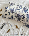 Luxury 22mm Silk Pillowcase - Blue Floral Butterfly Print | 100% Mulberry Silk Pillow Cover | Hypoallergenic Silk Bedding | Anti-Frizzy Hair Mother’s Day gift