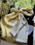 Hand-Embroidered Silk Scarf: Crane Motif, Su Embroidery, Oriental Gift