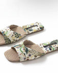Embroidered Oriental Slippers: Handmade Open Totes Footwear, Causual House Shoes