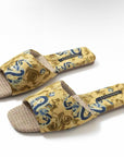 Embroidered Oriental Slippers: Handmade Open Totes Footwear, Causual House Shoes