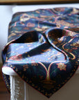 Ottoman Style Blue Silk Scarf 100% Mulberry Silk 106cm Square Hijab Shawl Head Wrap for Women Islamic Elegant Gift Ramadan Eid Modest Fashion Accessory
