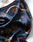 Ottoman Style Blue Silk Scarf 100% Mulberry Silk 106cm Square Hijab Shawl Head Wrap for Women Islamic Elegant Gift Ramadan Eid Modest Fashion Accessory
