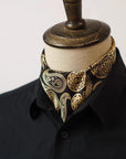 Handcrafted Men's Silk Scarf with Scarf Ring | Dapper Silk Kerchief for Suit Accessory for Men Handmade Scarf Gift Father's Day Gift