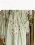 Bamboo Cotton Embroidered Pajama Set: Boho Women Sleepwear,Loungwear