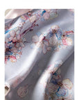 Reversible Mulberry Silk Scarf with Qipao Buttons – Double-Sided 6A Silk Wrap | Floral Bird Design Oriental Silk Shawl Hanfu Accessories