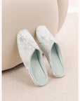 Jacquard Satin Slippers: Women's Qipao Style Indoor Shoes