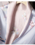 Reversible Mulberry Silk Scarf with Qipao Buttons – Double-Sided 6A Silk Wrap | Floral Bird Design Oriental Silk Shawl Hanfu Accessories