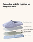 Jacquard Satin Slippers: Women's Qipao Style Indoor Shoes