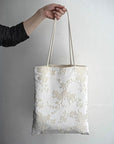 Handmade Silk Embroidered Tote Bag: Oriental Swallow Design
