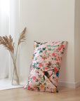 Mulberry Silk Pillowcase: Oriental Bird Floral Design, 22 Momme Silk Bedding