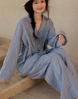 Gauze Cotton Loungewear Set: Breathable Linen-Look Pajamas