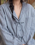 Gauze Cotton Loungewear Set: Breathable Linen-Look Pajamas